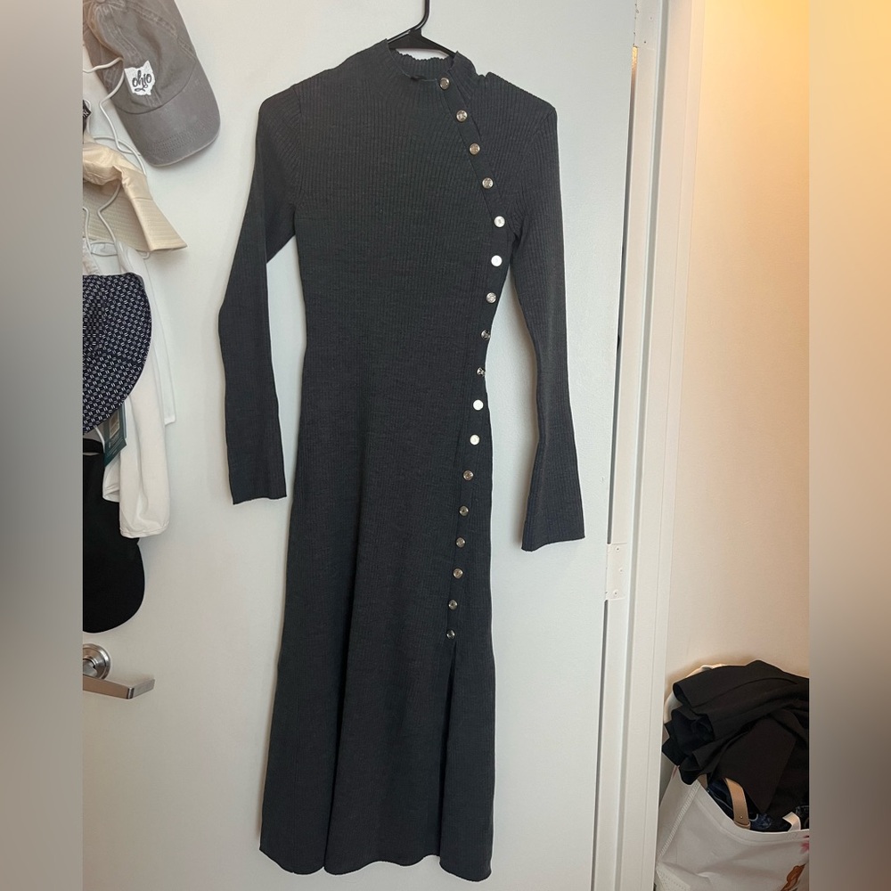 Maje Gery Sheath Dress Long Sleeve Mock Neck Work